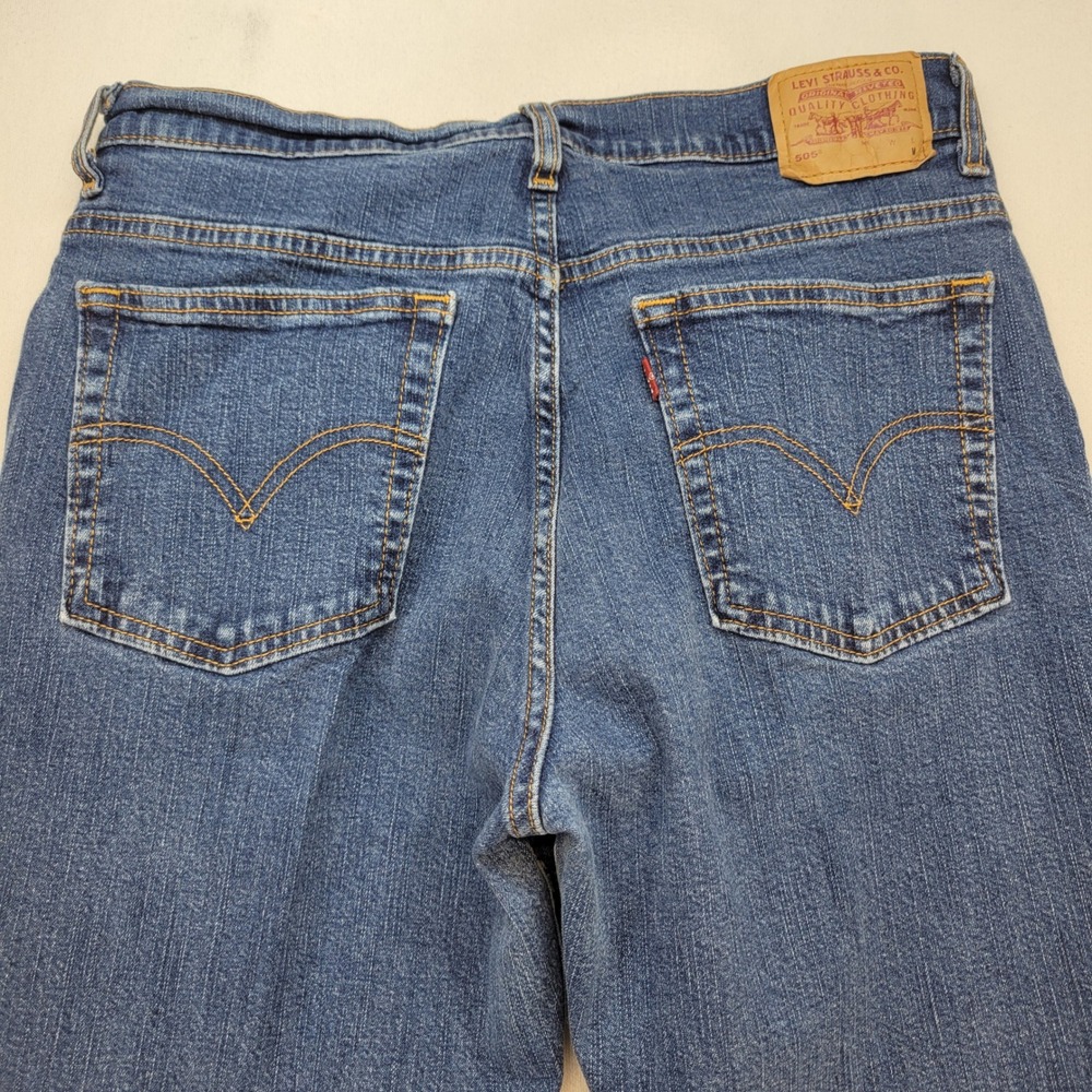 Levi's 505 Vintage Y2K Jeans Womens 10 Blue Lower Rise Straight Leg Denim - Picture 4 of 12